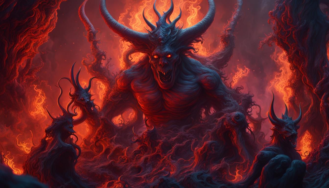 Demons smoking marijuana in hell - AI Generated Artwork - NightCafe Creator