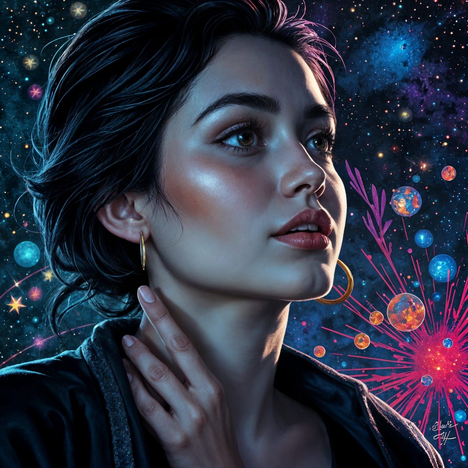 Dramatic Starstruck Character in a Vibrant Scene