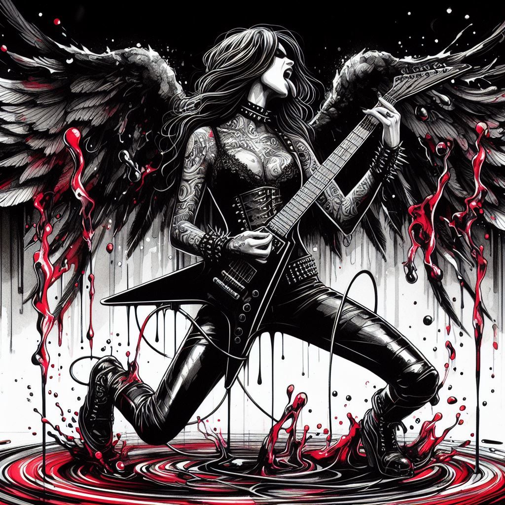 Female rock guitarist