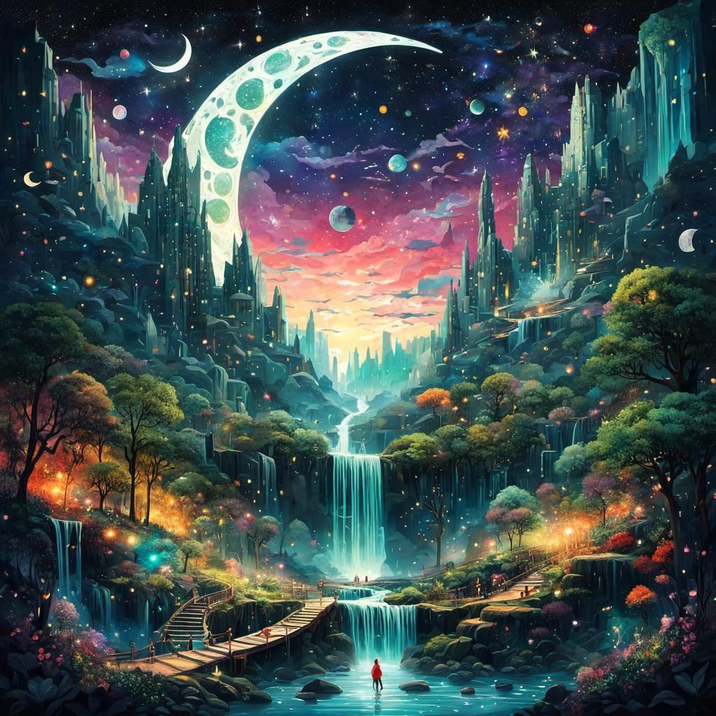 I gaze upon the moon and find its beauty spread all around  by @nana