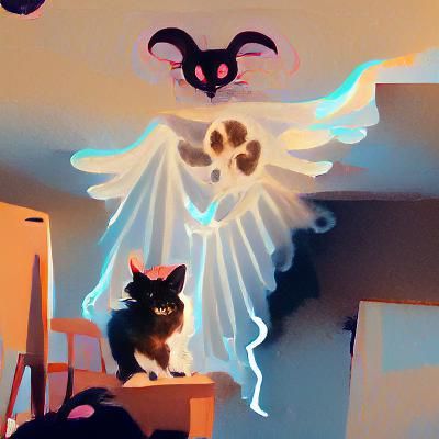 Spooky demon cat might be an angel