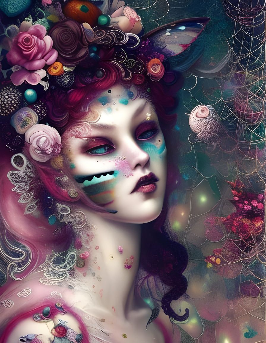 Beautiful colorful manic pixie ethereal dreamcore floral witch princess ...