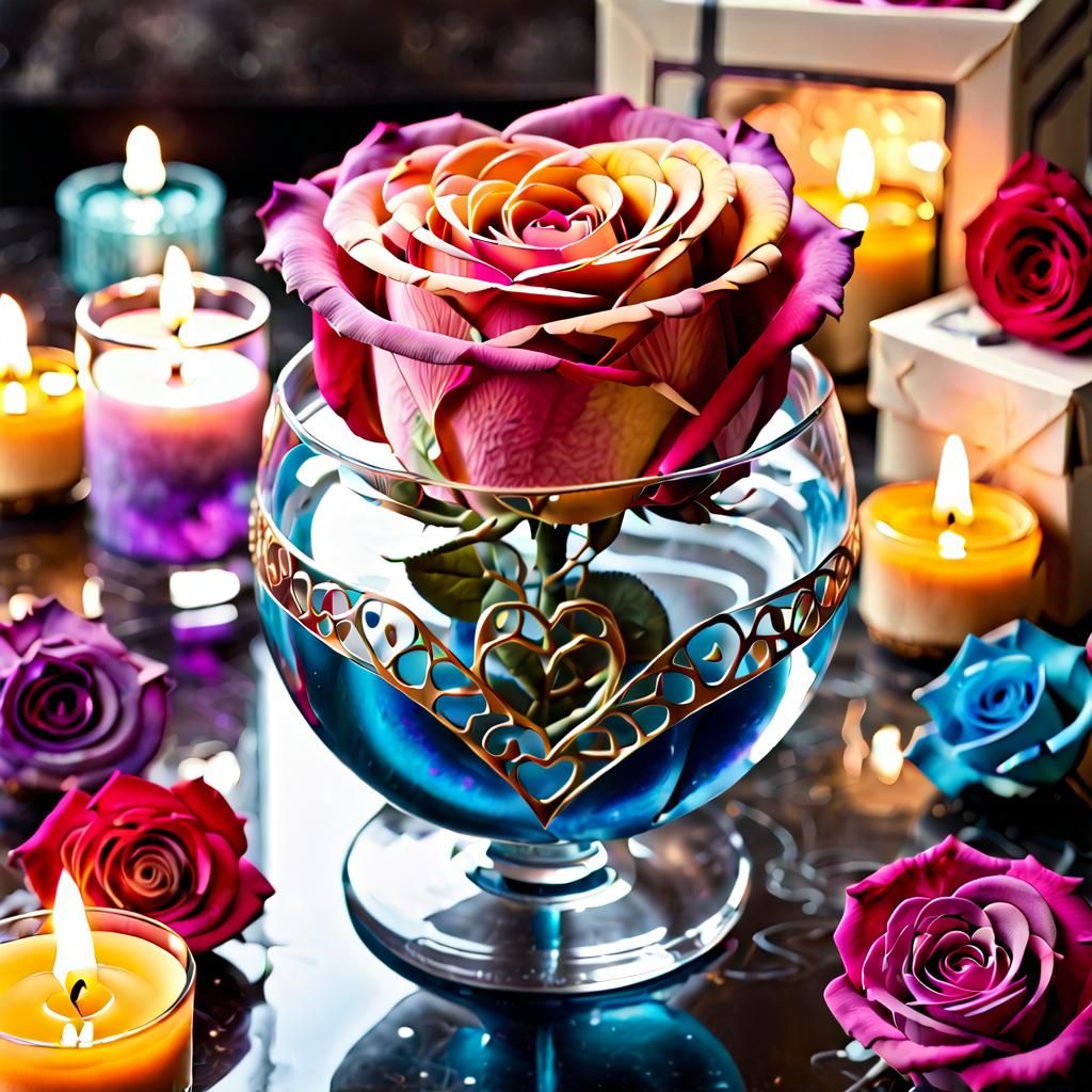 close-up Valentines aesthetic vibrant colored ((Kaleidoscop ...