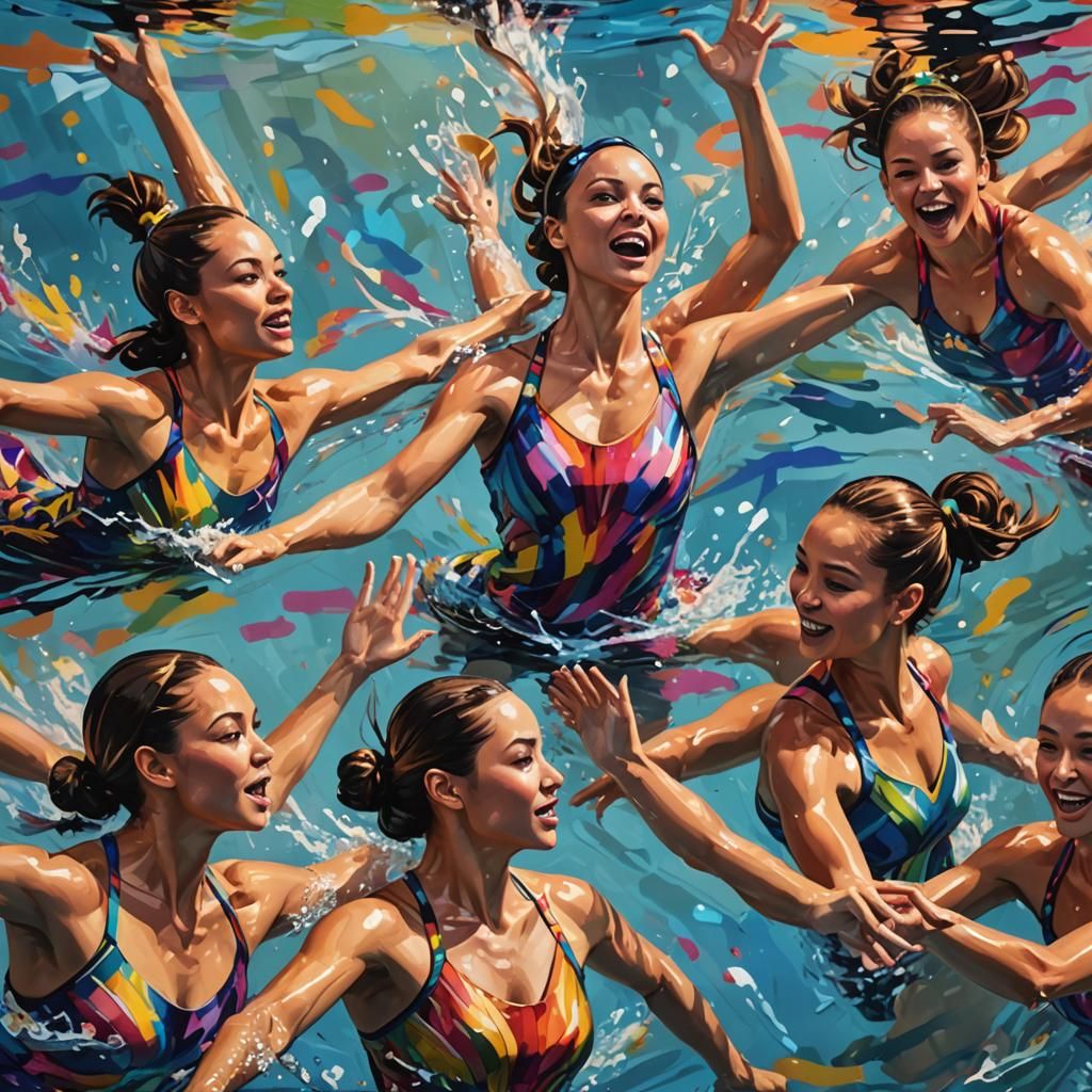 girls synchronized swimming