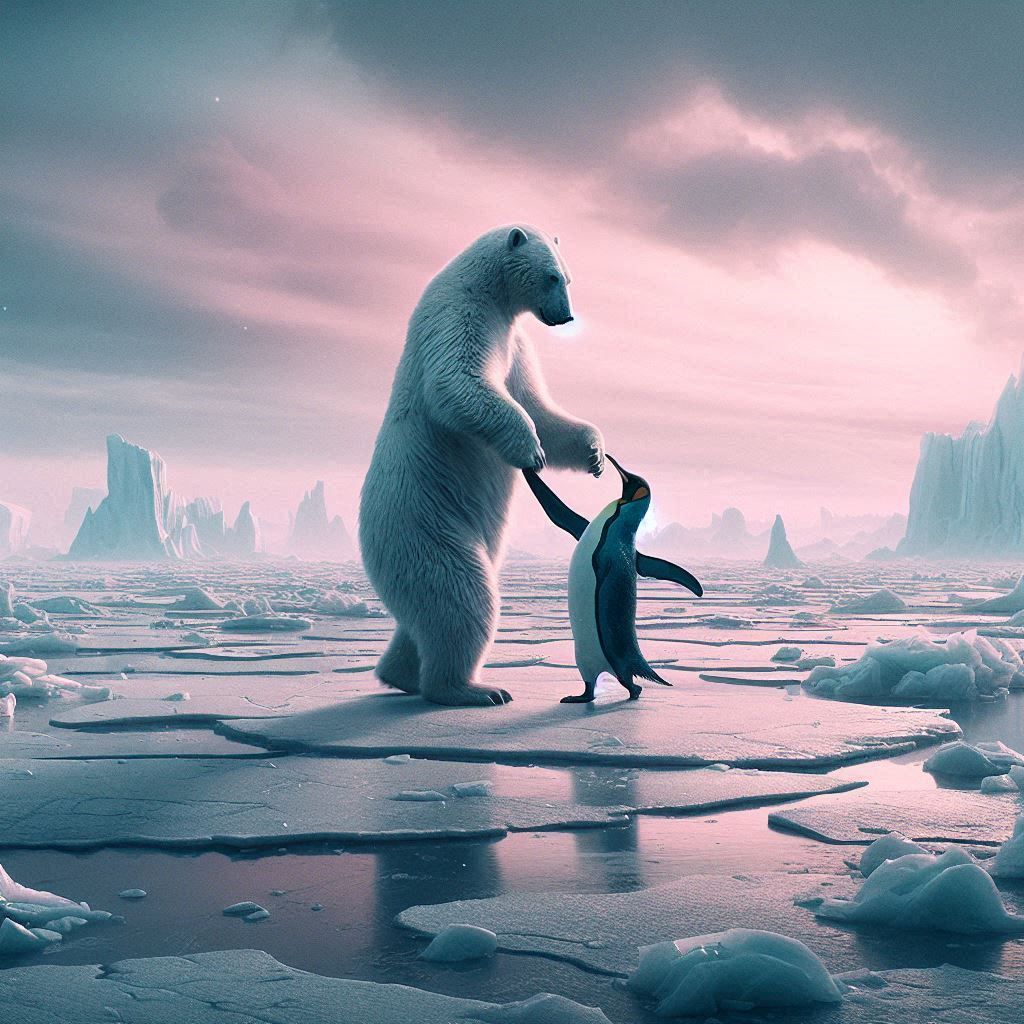 A dance of polar bear