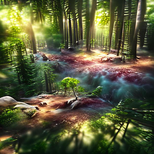 Beautiful deep summer forest [8K 3D matte painting]