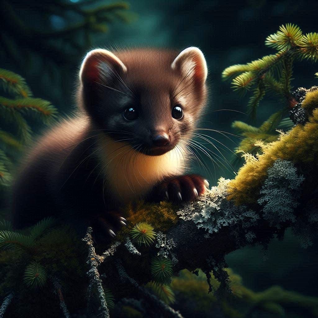 Pine Marten kit (Martes Martes)