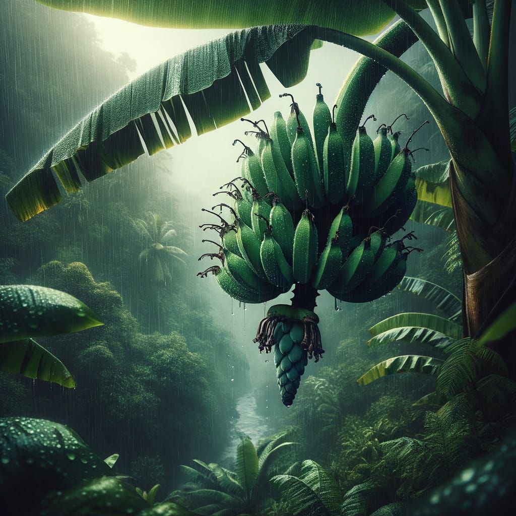 Banana plant in tropical forest