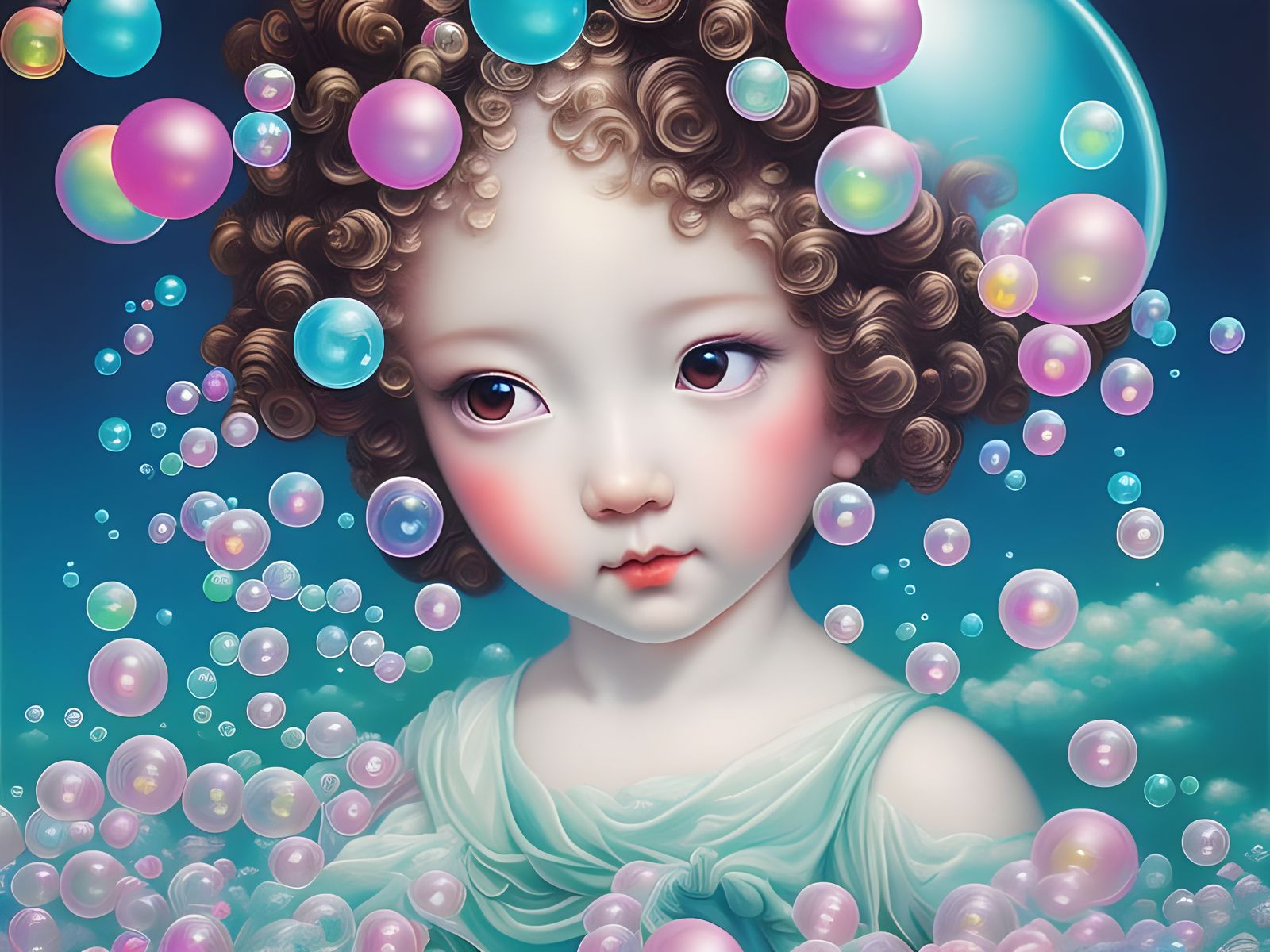 Bubble Cherub - AI Generated Artwork - NightCafe Creator