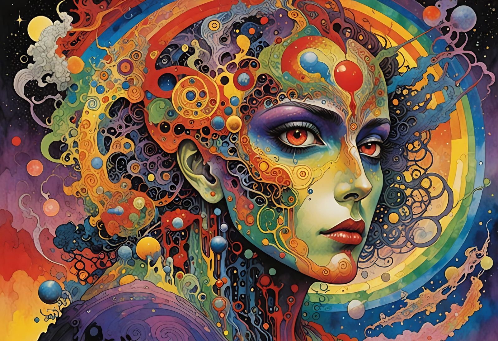 Abstract Sinister Background in Vibrant Rainbow Hues