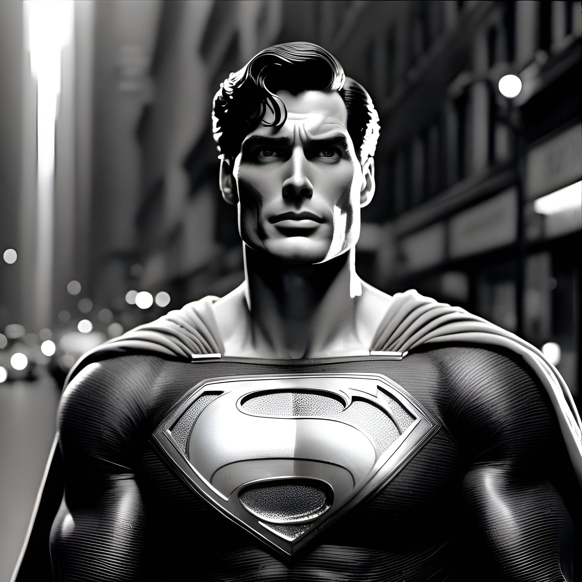 Superman B&W - AI Generated Artwork - NightCafe Creator