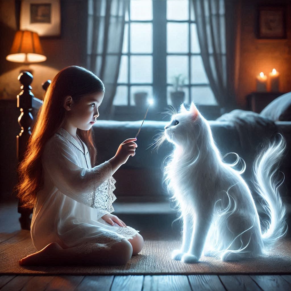 girl and cat