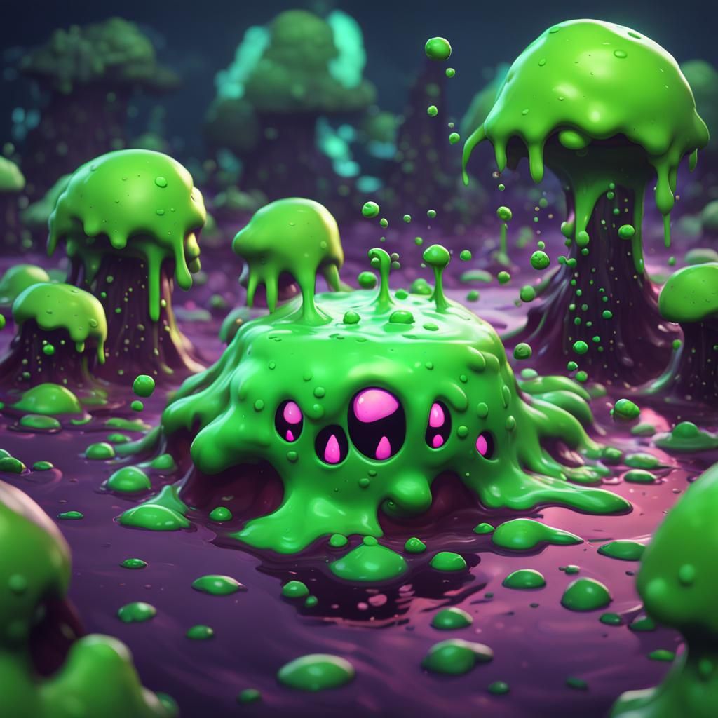 chibi toxic slime blob   by @undefined