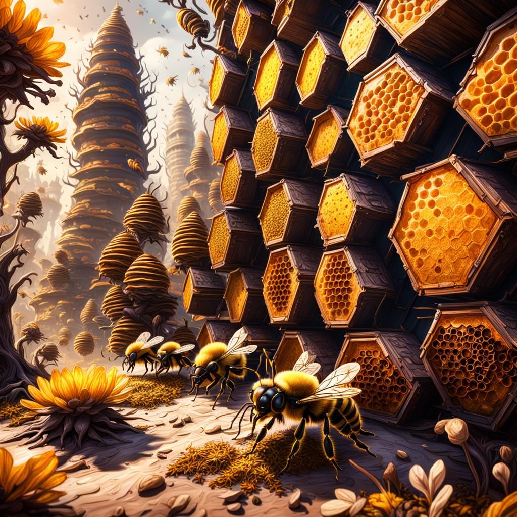 Bee Hive - AI Generated Artwork - NightCafe Creator