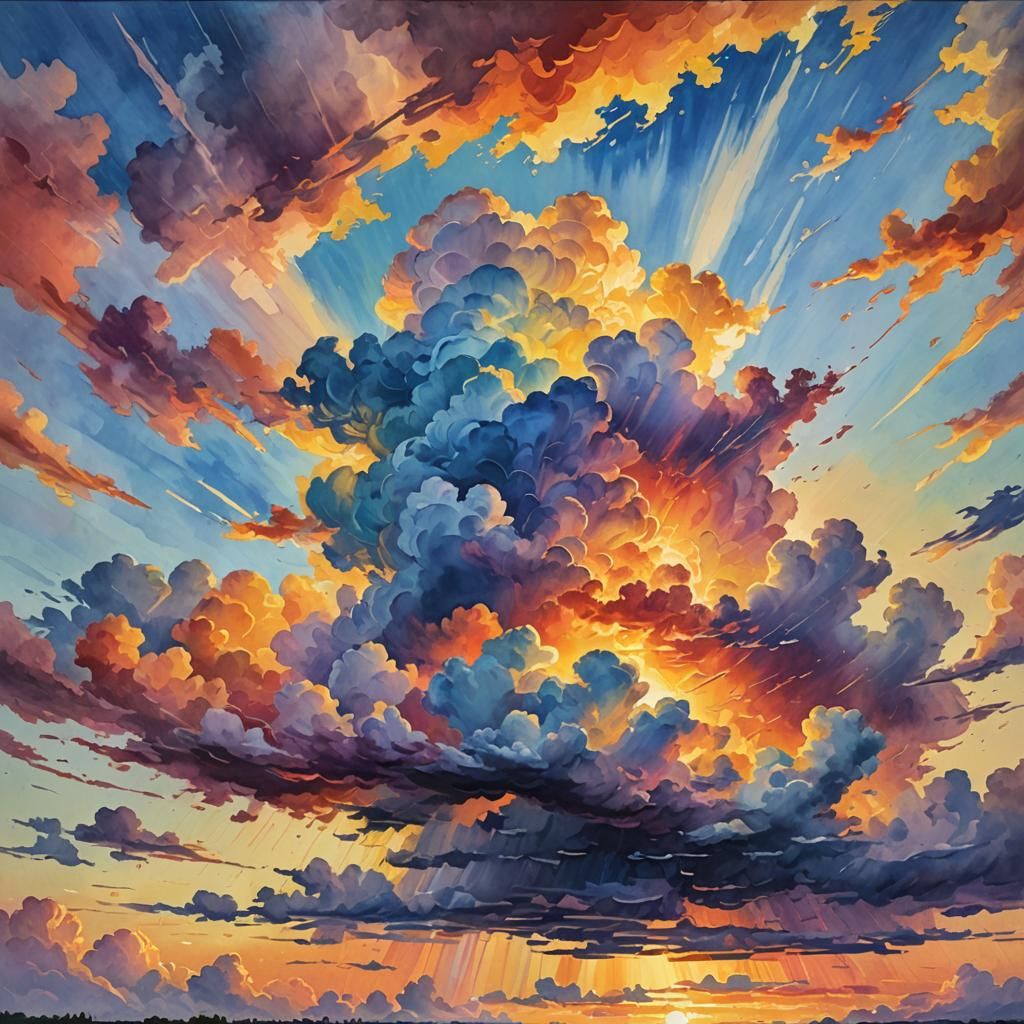 Rainbow cloud sunset