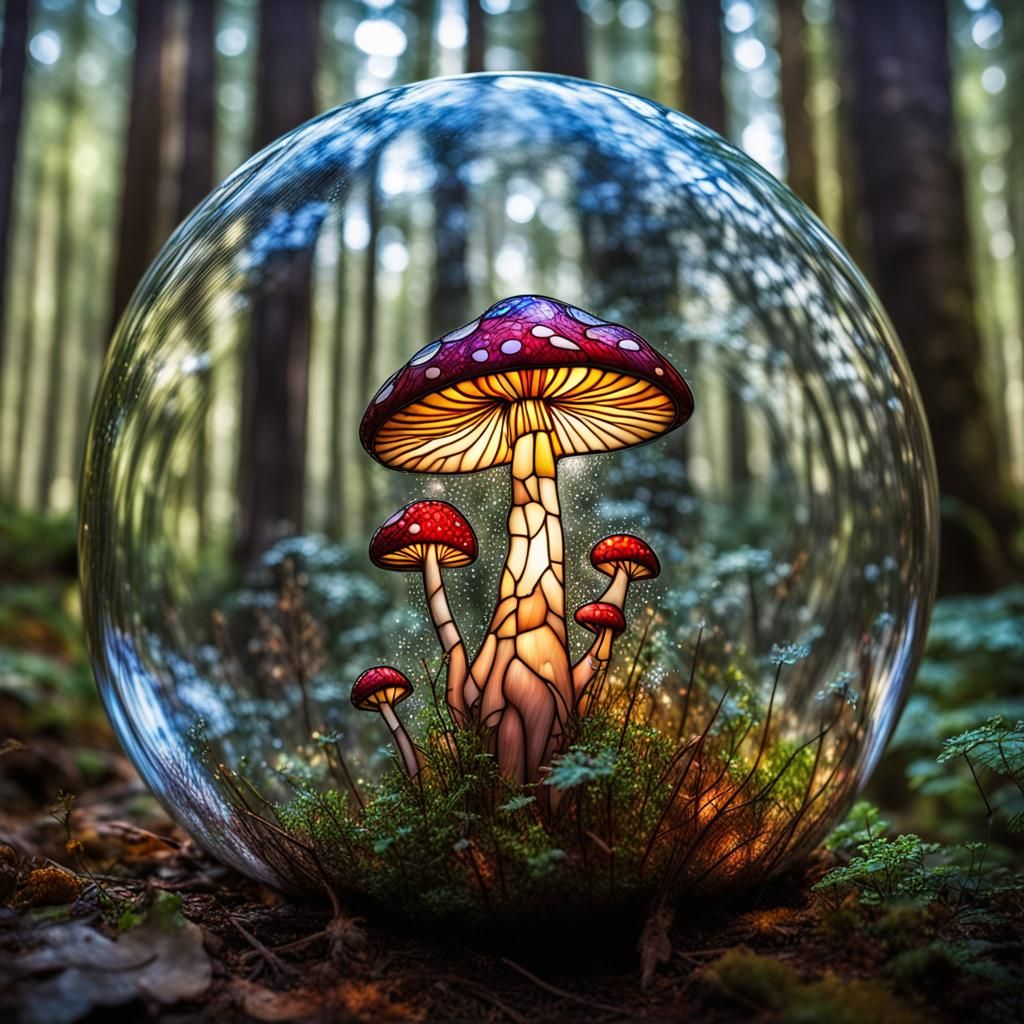 Stained glass mushroom  by @akdollface007