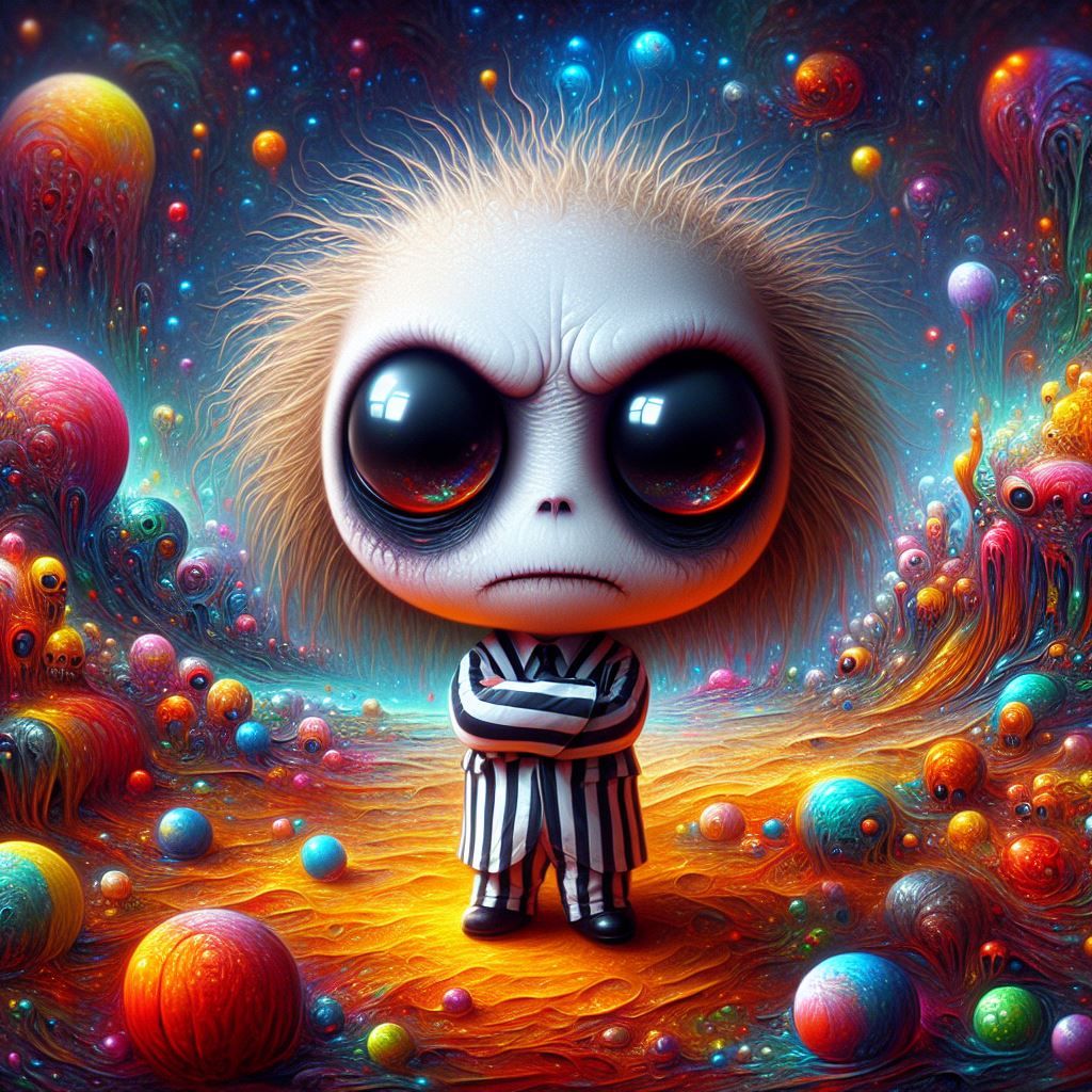 Little angry Beetlejuice - AI Generated Artwork - NightCafe Creator