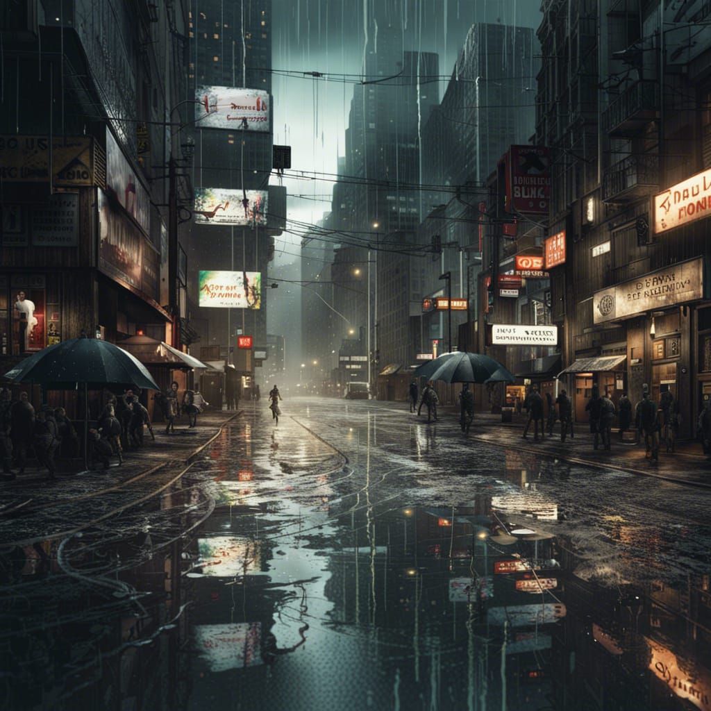 A City in Rain