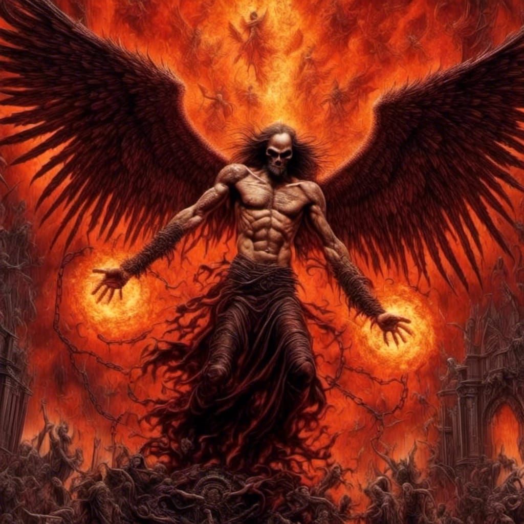 The old demon angel breaks through (the Gates of Hell:1.1) and escapes ...