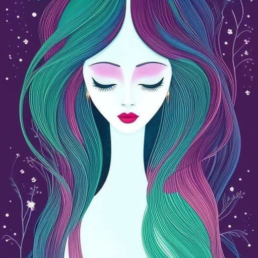 A beautiful simple elegant minimalist character illustration...
