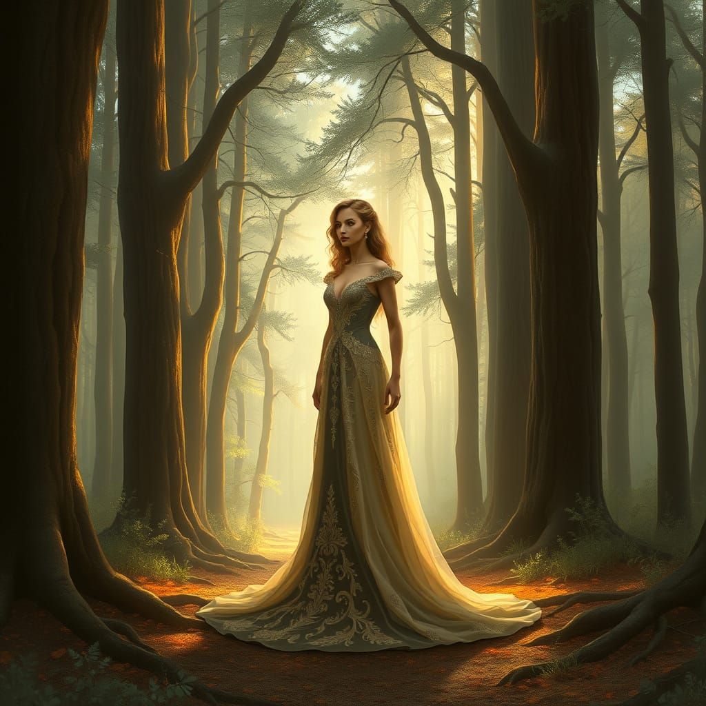 Glowing Mushroom Siren Dances Above Herbal Tea Cup in Pastel...