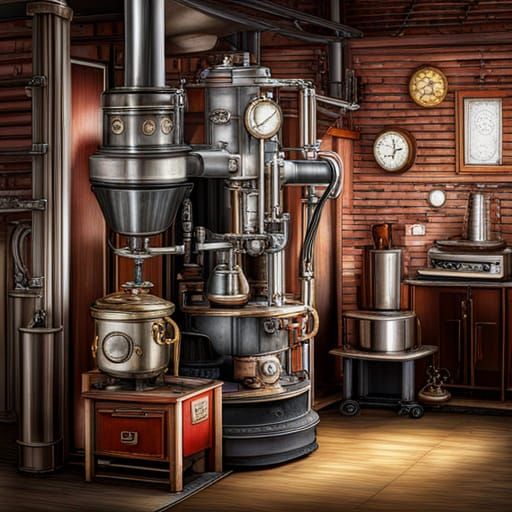 Steampunk Industrial Percolator AI Generated Artwork NightCafe Creator