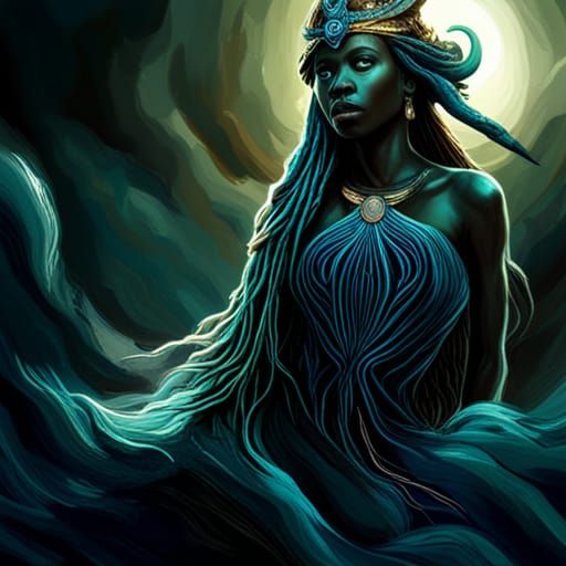 Blue Goddess II - AI Generated Artwork - NightCafe Creator