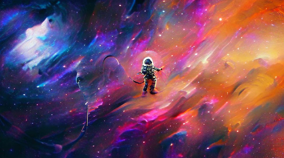 astronaut alone in space - AI Generated Artwork - NightCafe Creator