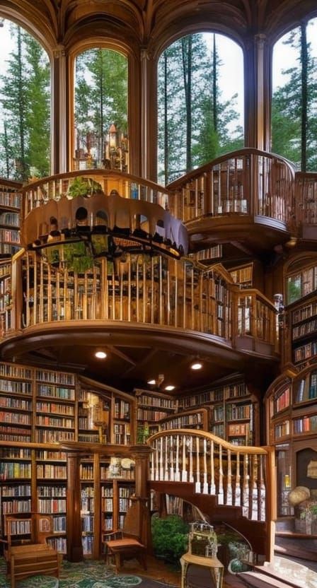Library hidden in the forest