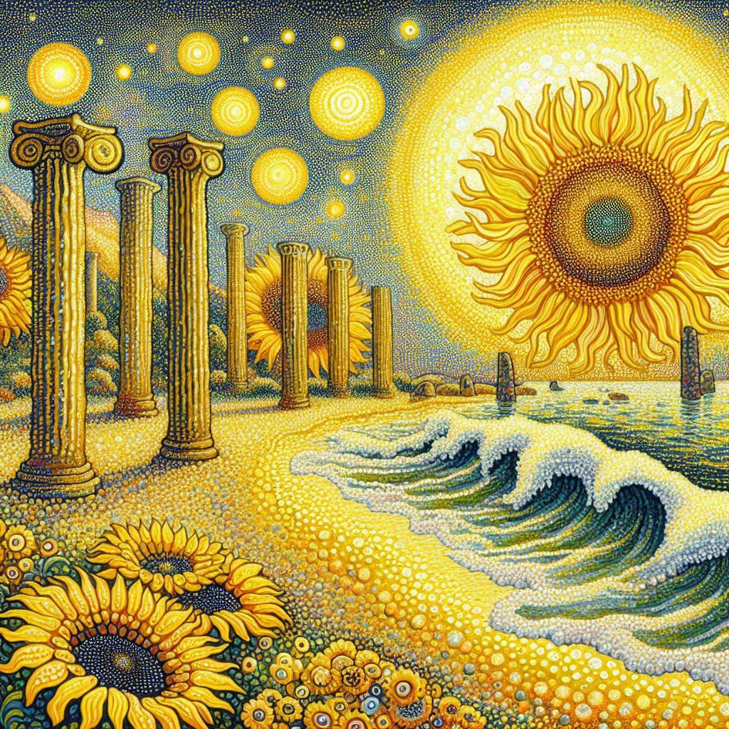 Sunflowers Beach at Night