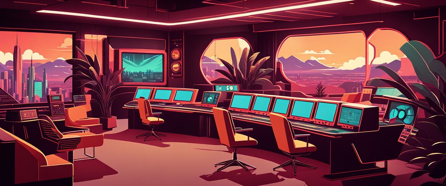 Shoshoni retro toon filmic solarpunk scenery.