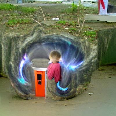 a kid opens a portal