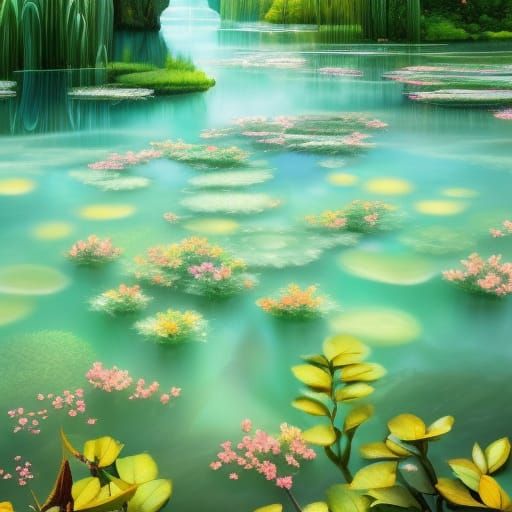 Water garden - AI Generated Artwork - NightCafe Creator