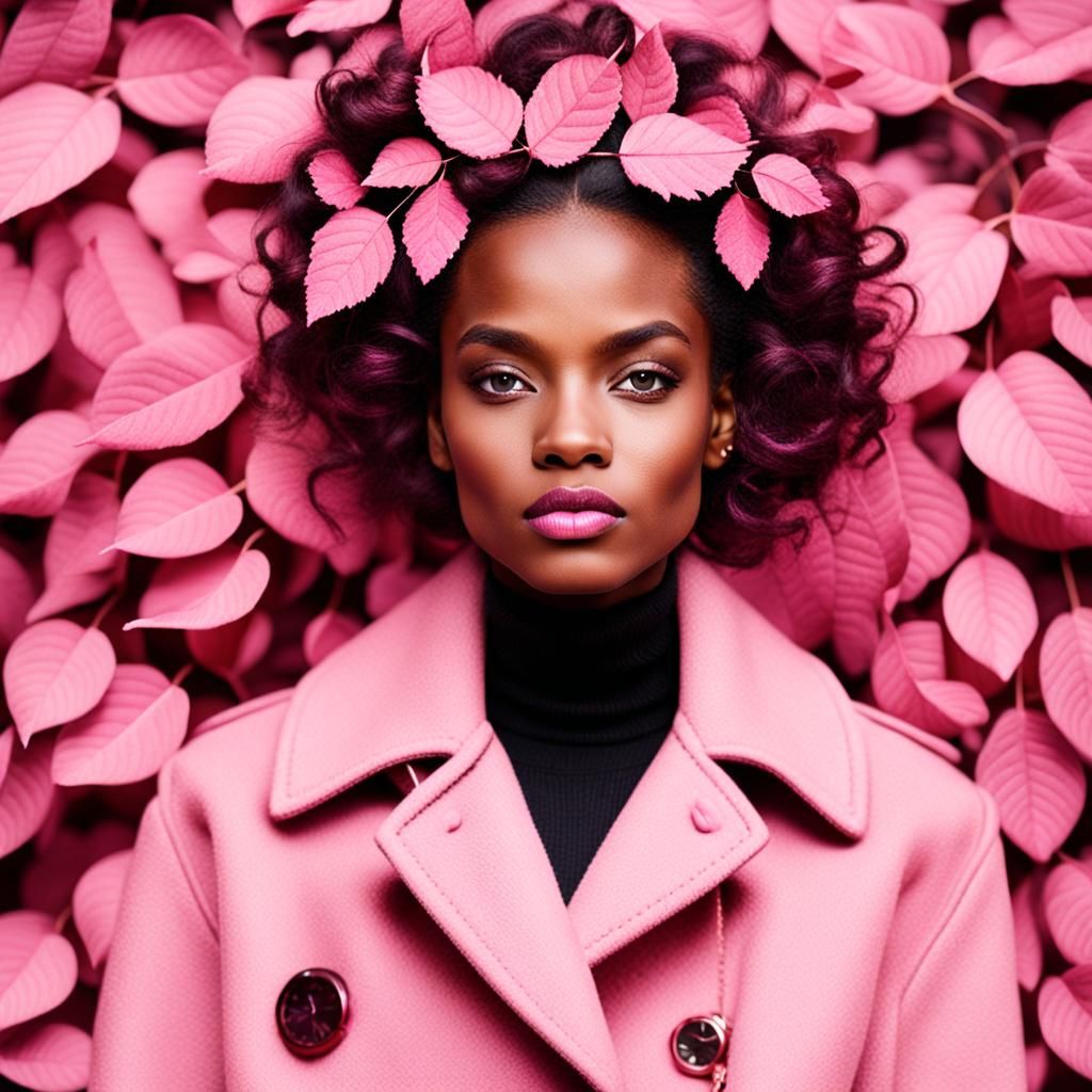 Hyper realistic portrait of a woman with blue and red hair wearing soft