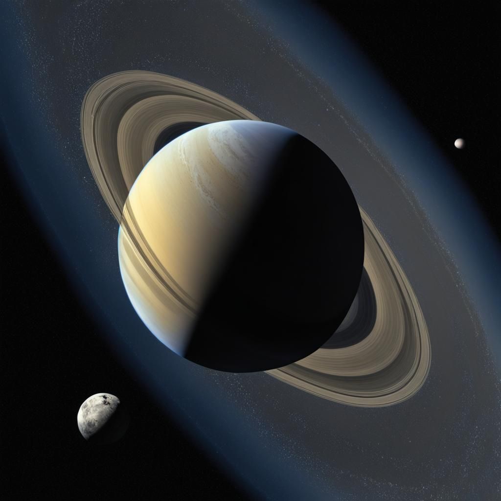 Galileo Galilei and the rings of Saturn launced into space in 1957 - AI ...