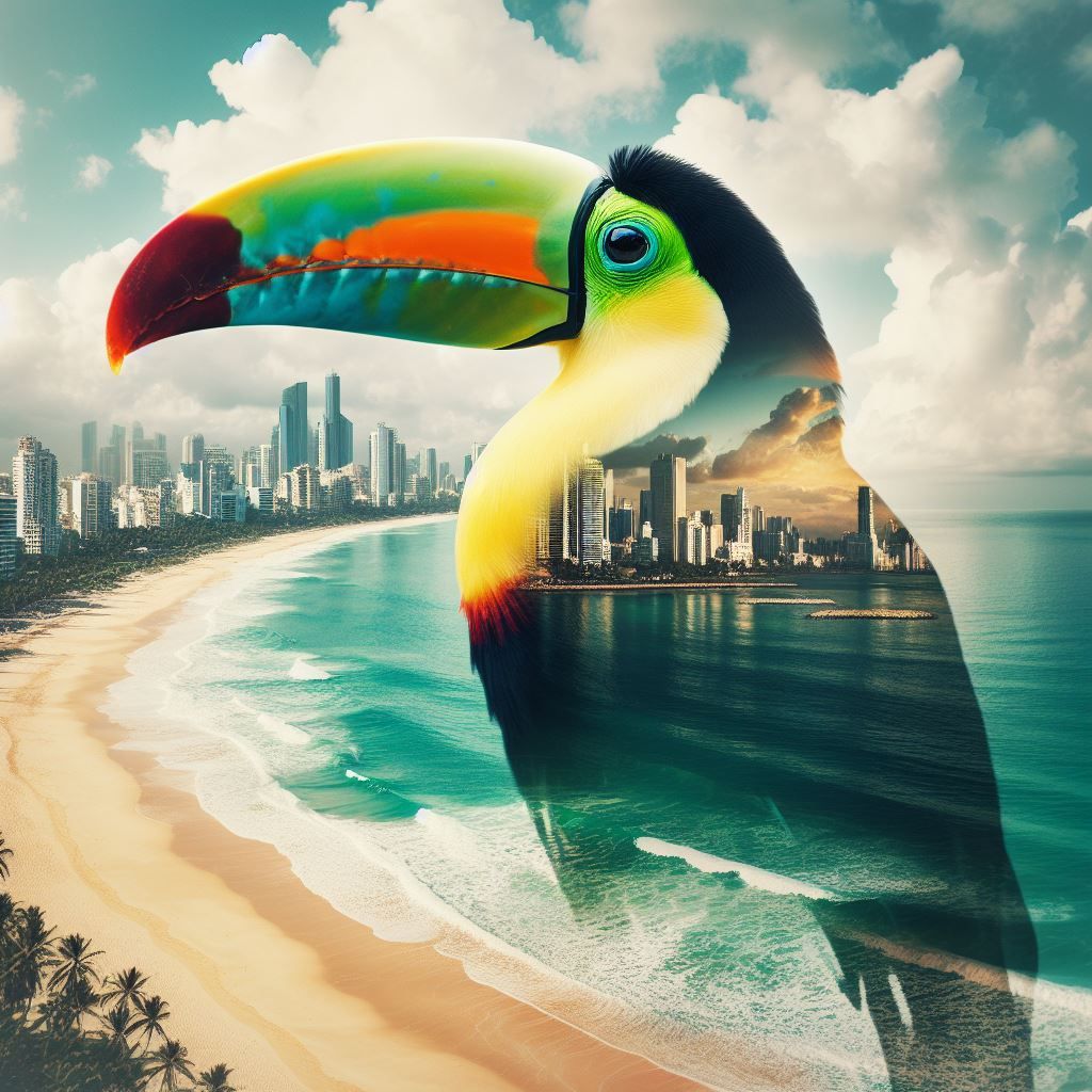 Toucan at the beach