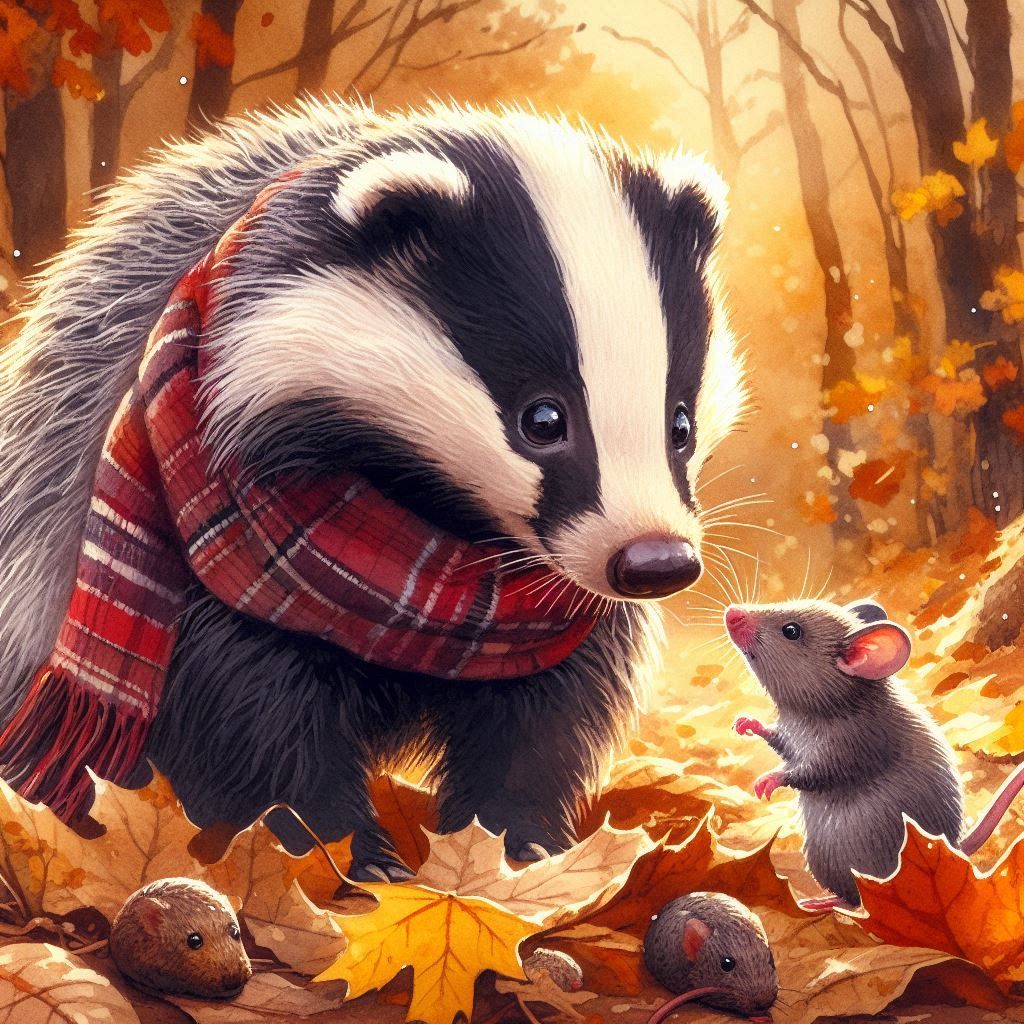 Animal friendships: Badger and mouse