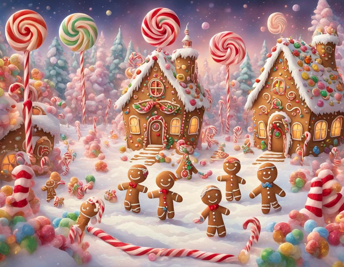 Candy wonderland where life gingerbread men  by @Dreamwood