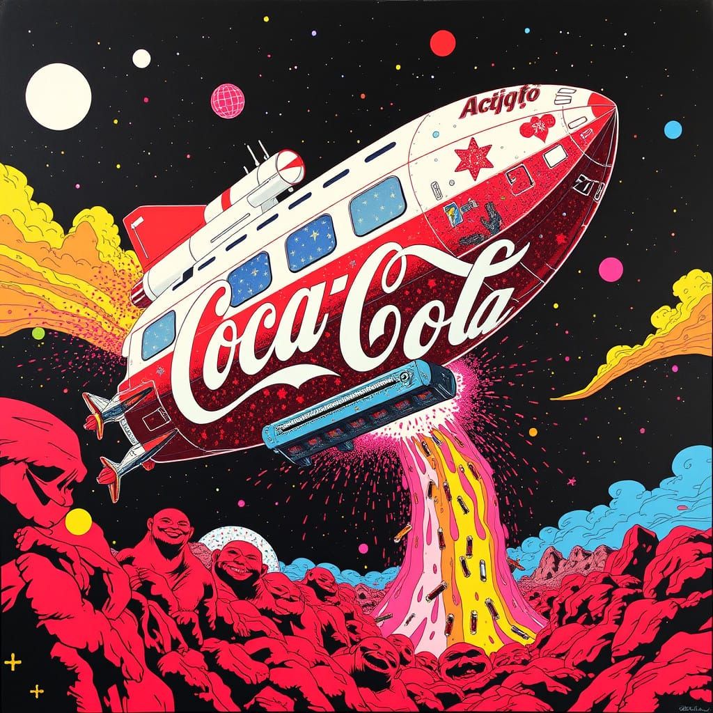 Coca Cola Space Ship  by @randomart