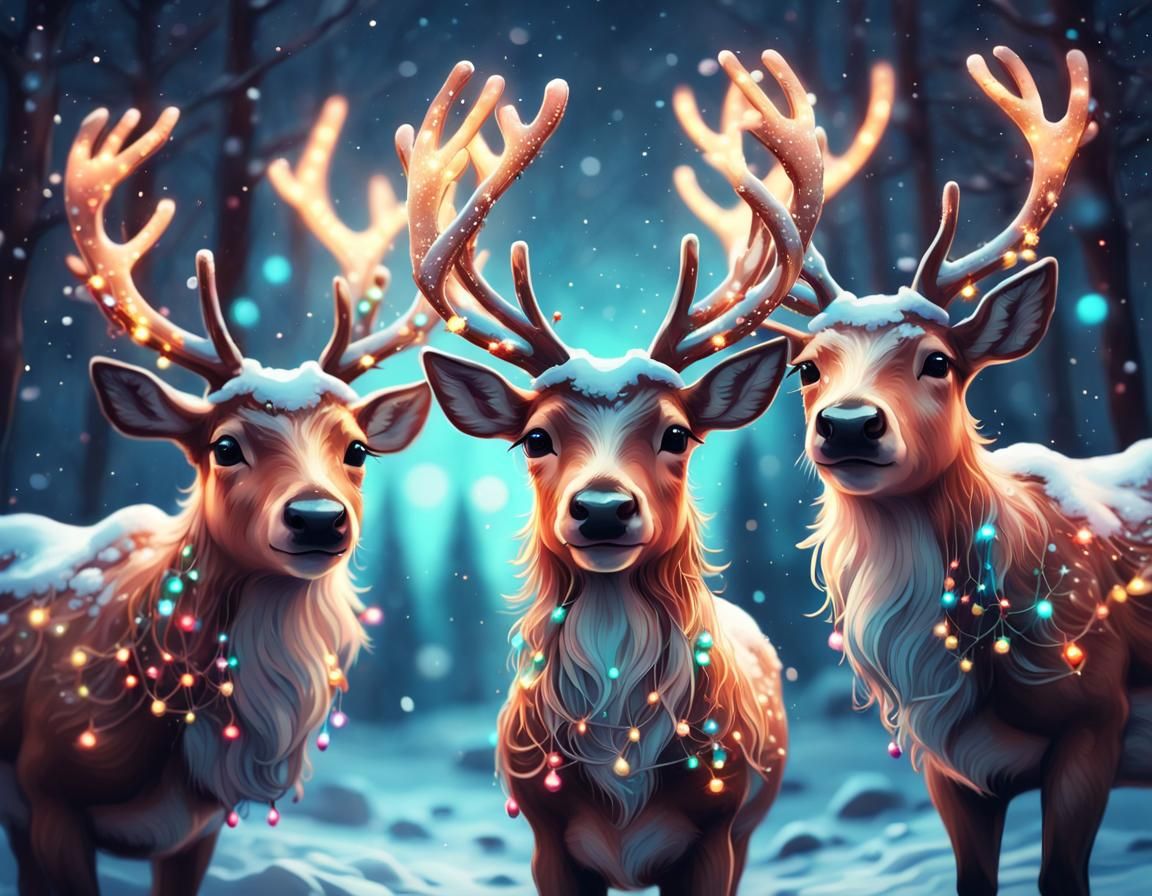 Reindeers at Christmas AI Generated Artwork NightCafe Creator