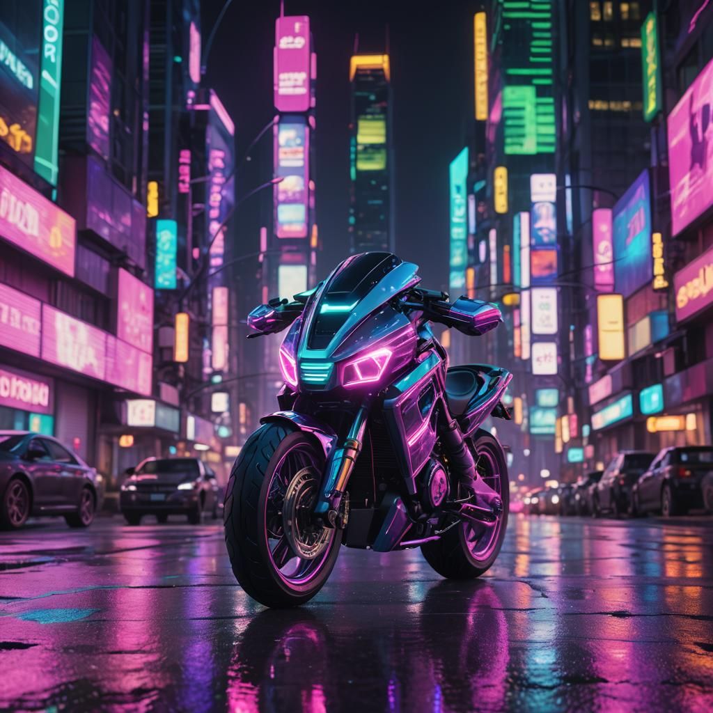 Bike from robotic converted 8k image video generate