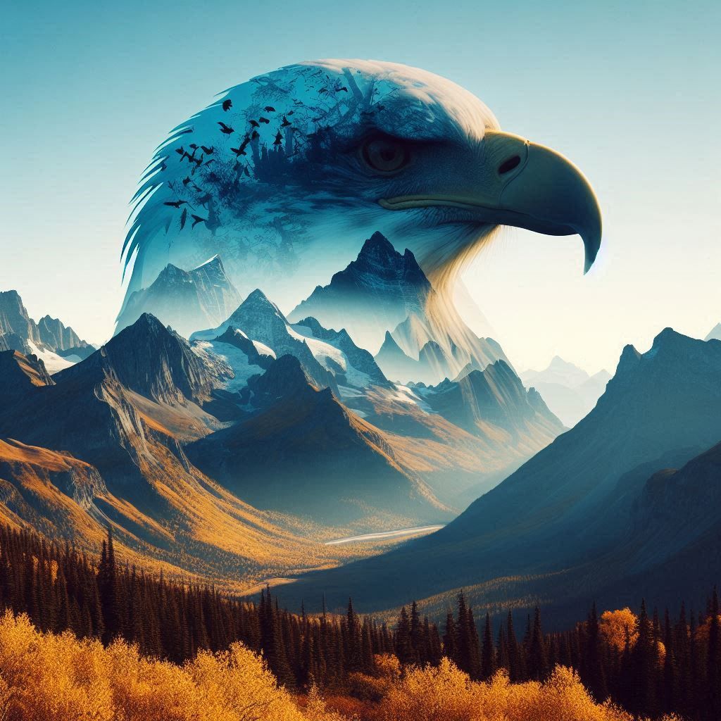 double exposure beautiful fantasy portrait landscape..