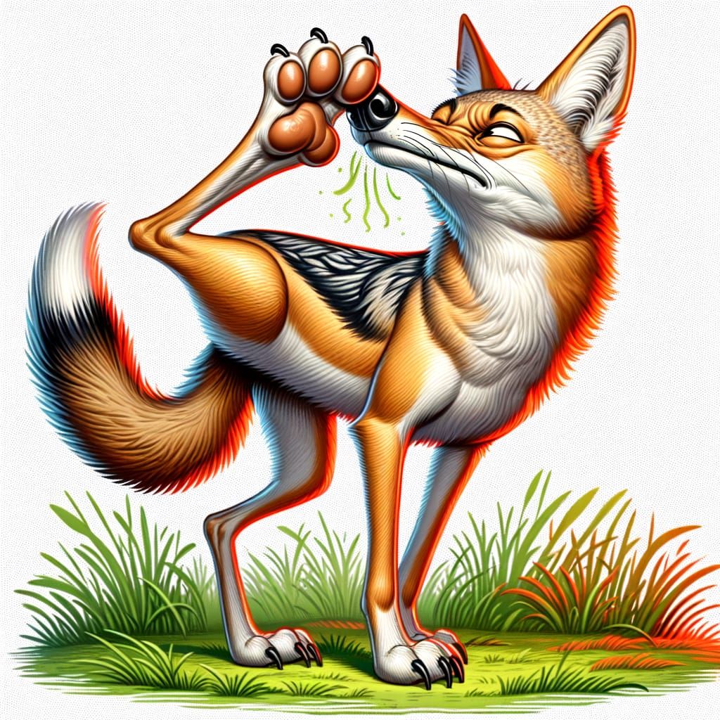 A jackal with stinky feet.