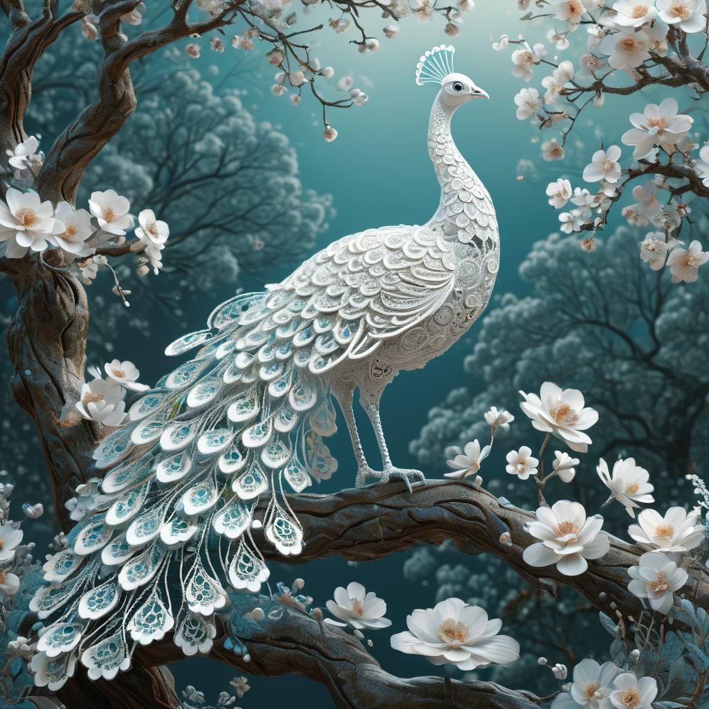 Peacock made of Lace