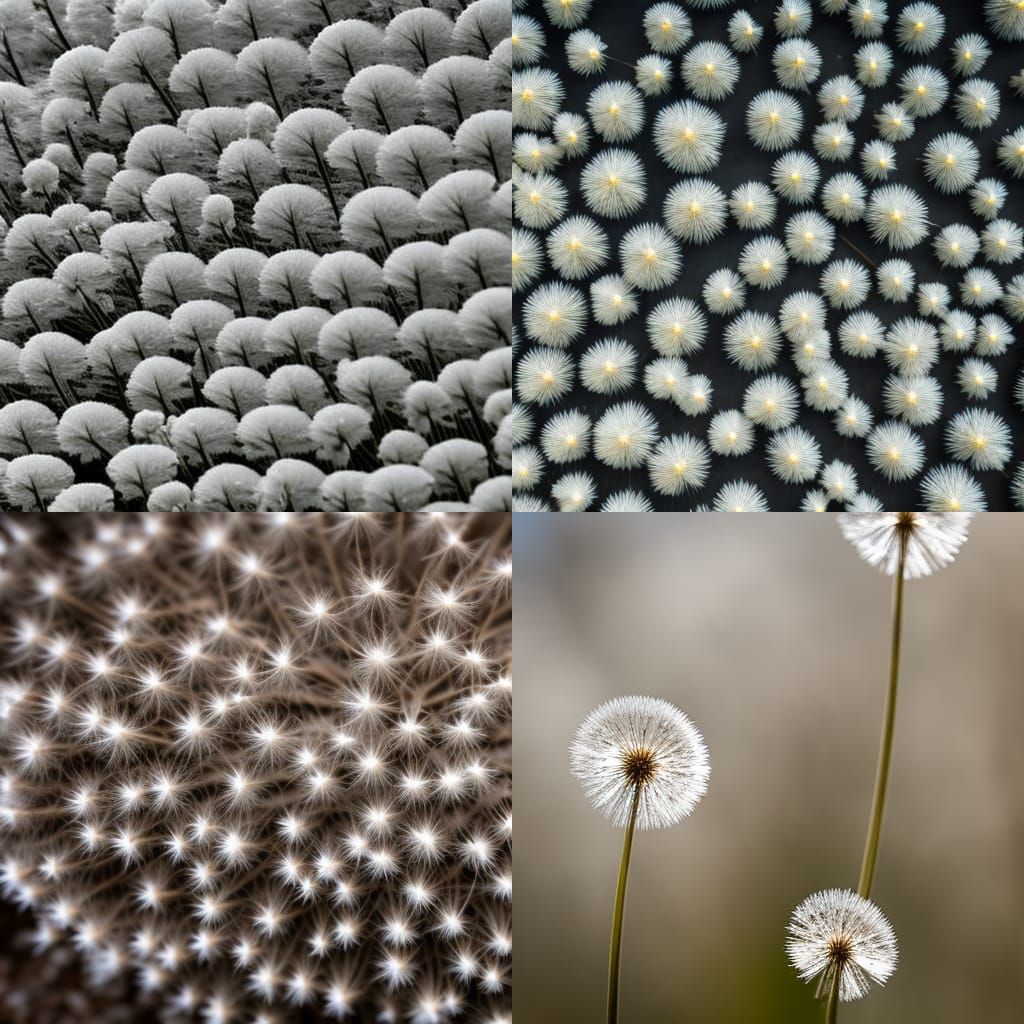 micro shot of a Seeds from plants like dandelions, swan plan...