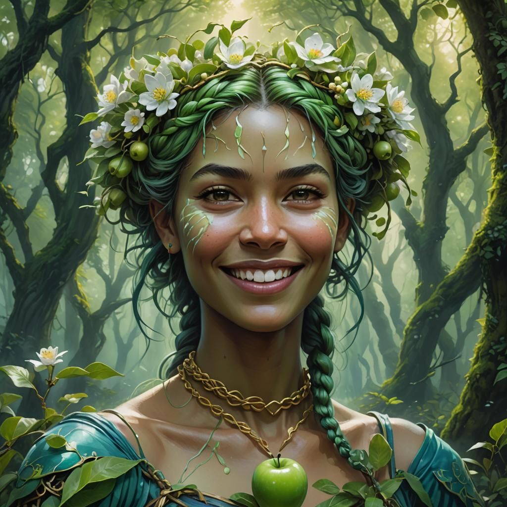 Mythic Fantasy Portrait in Lush Forest