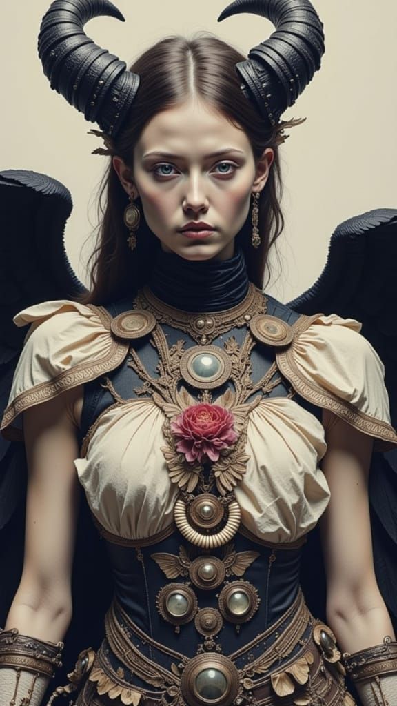 Gothic Angel and Demon Love Portrait