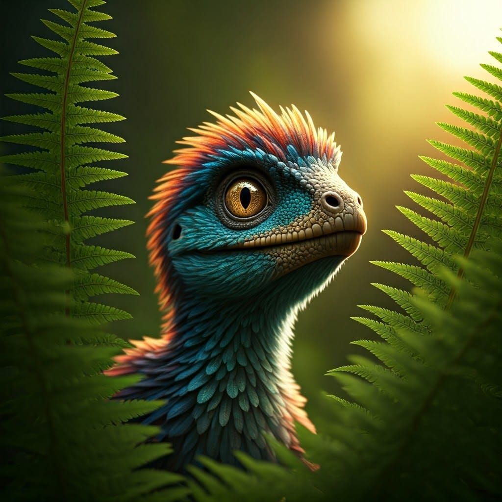 Hiding in the Ferns  by @Shywolf