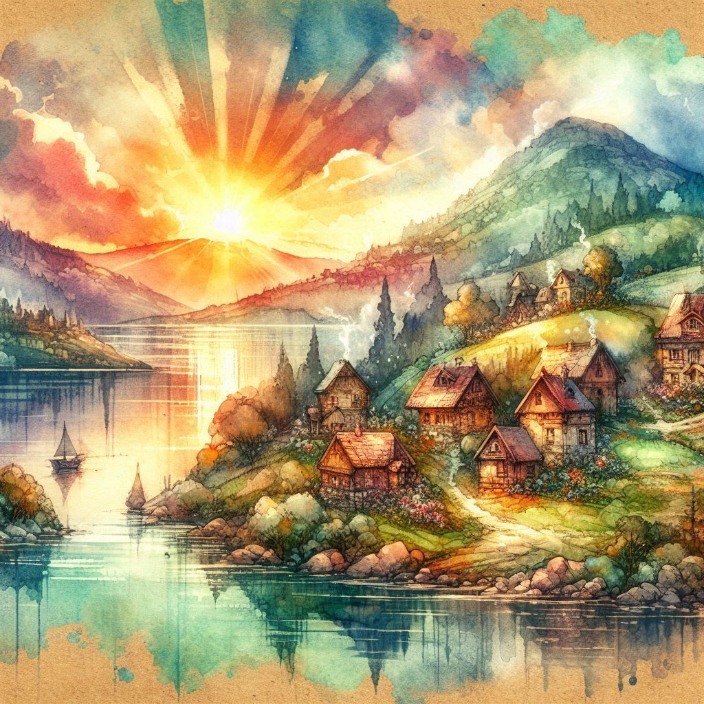 watercolor scenery