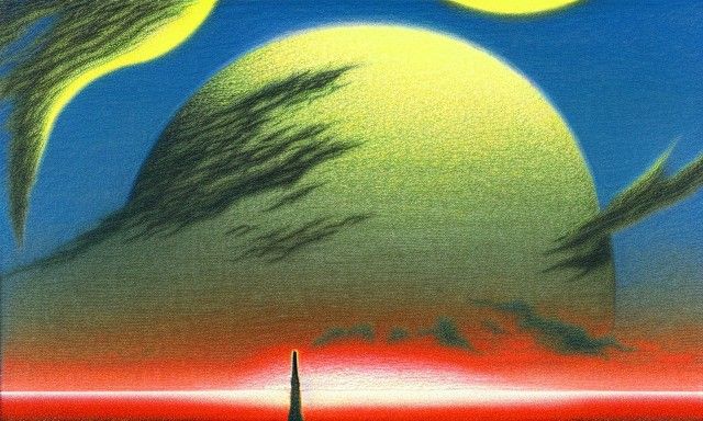 The Midnight Sun in the style of Zdzisław Beksiński and Stud...